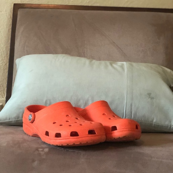 bright orange crocs